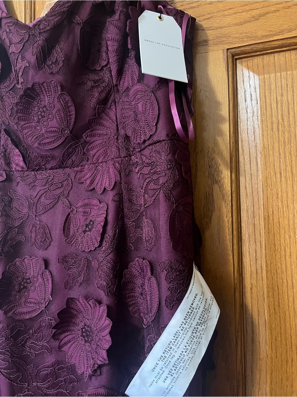 Dress the Population Burgundy Floral Lace Maxi Dress - Picture 5 of 12